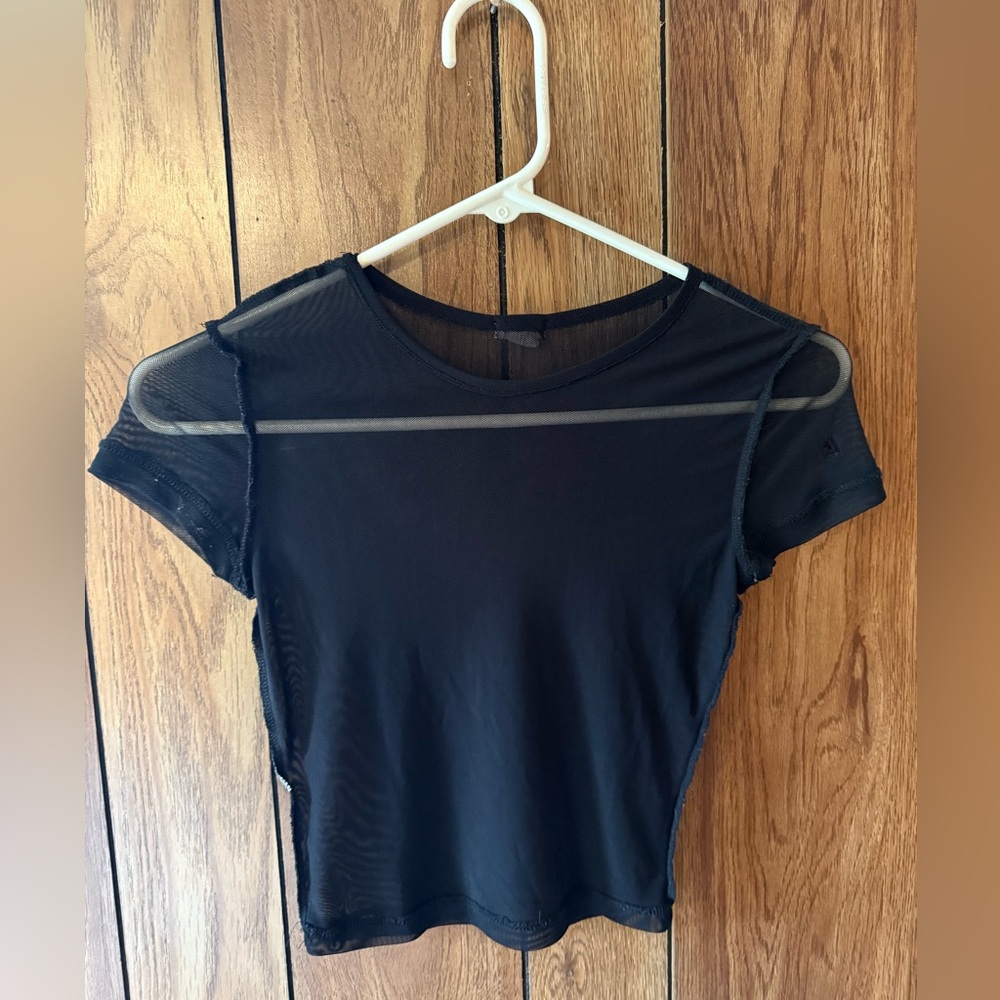Black Sheer Mesh Top